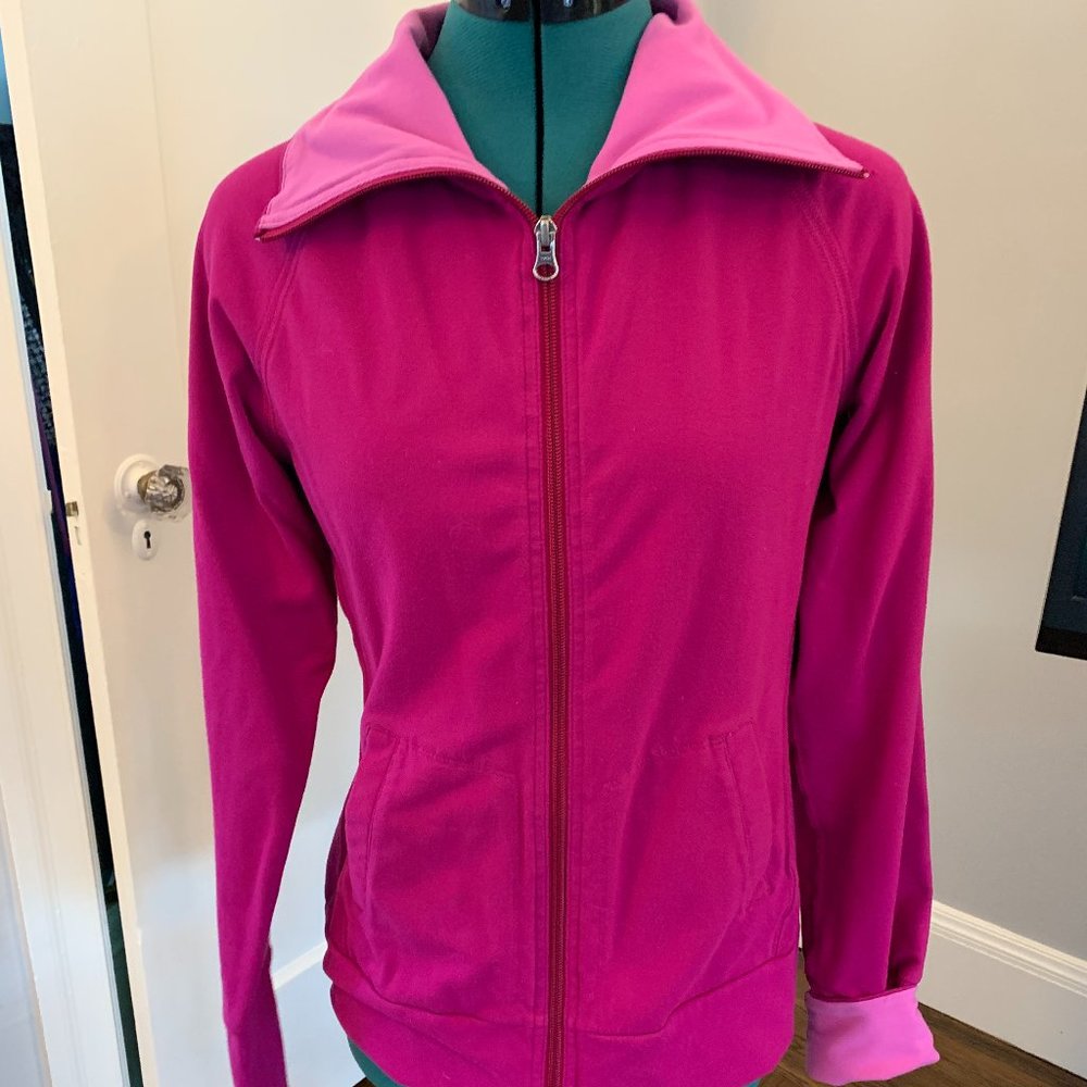 Tuff Athletics Fuchsia/Pink Zip Up Running/Biking/Hiking Jacket - Size M